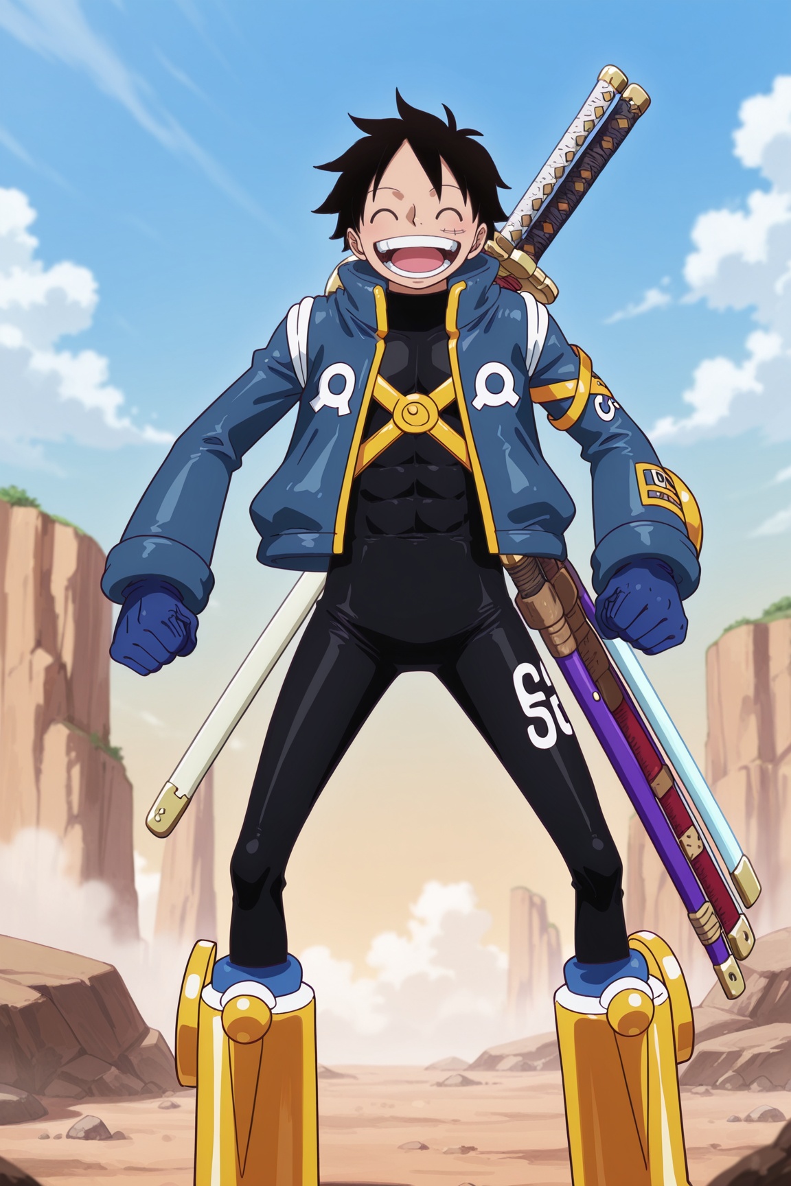 Luffy,  black eyes,  black hair on Tensor.Art