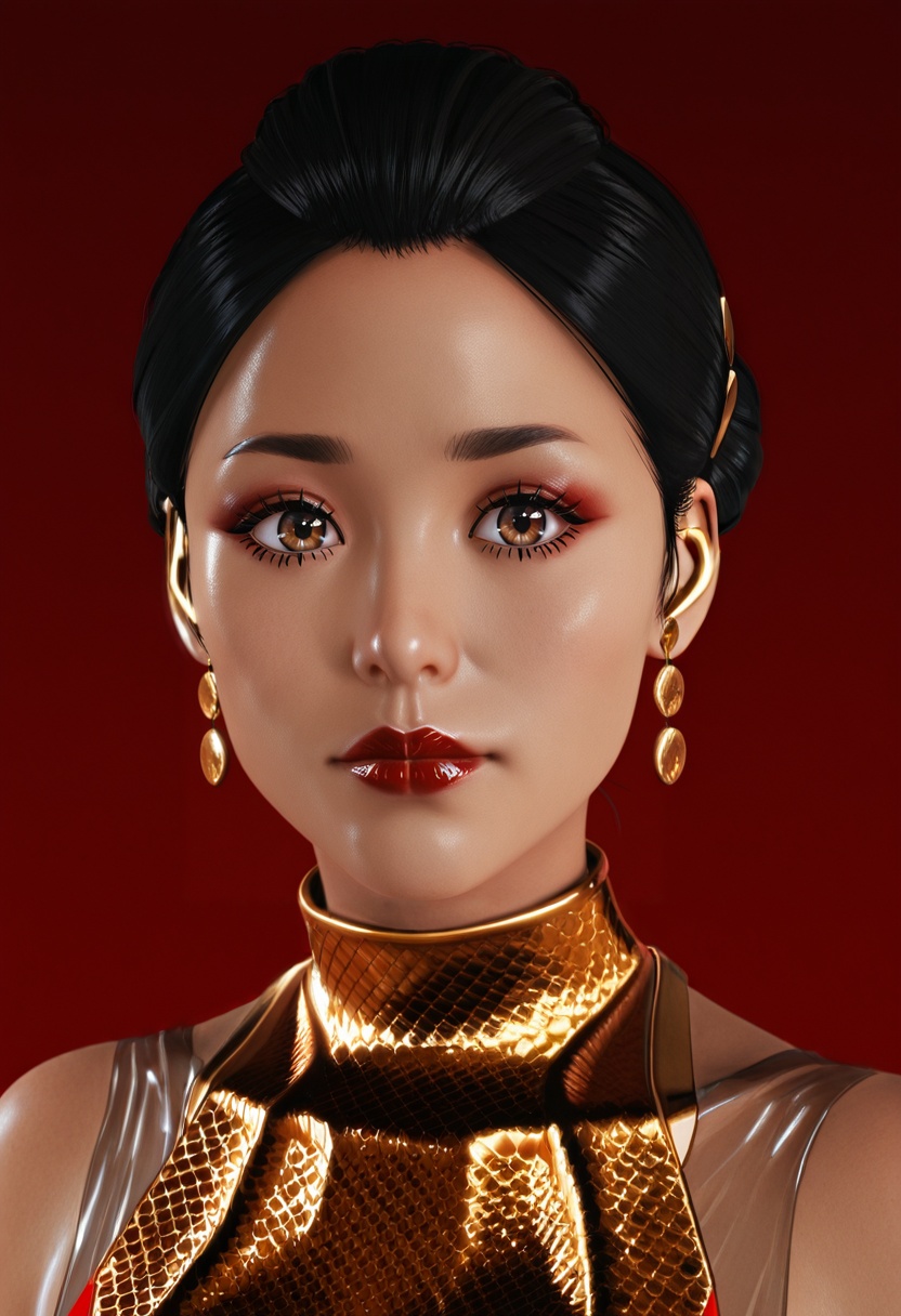 hanako_arasaka,  gold_fingers,  brown_eyes on Tensor.Art
