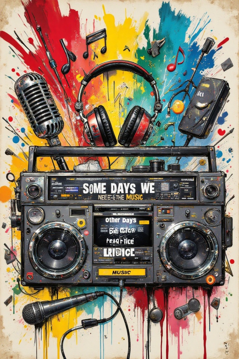 The image features a vibrant and colorful background with splashes of paint in various colors such as red,  yellow,  blue...