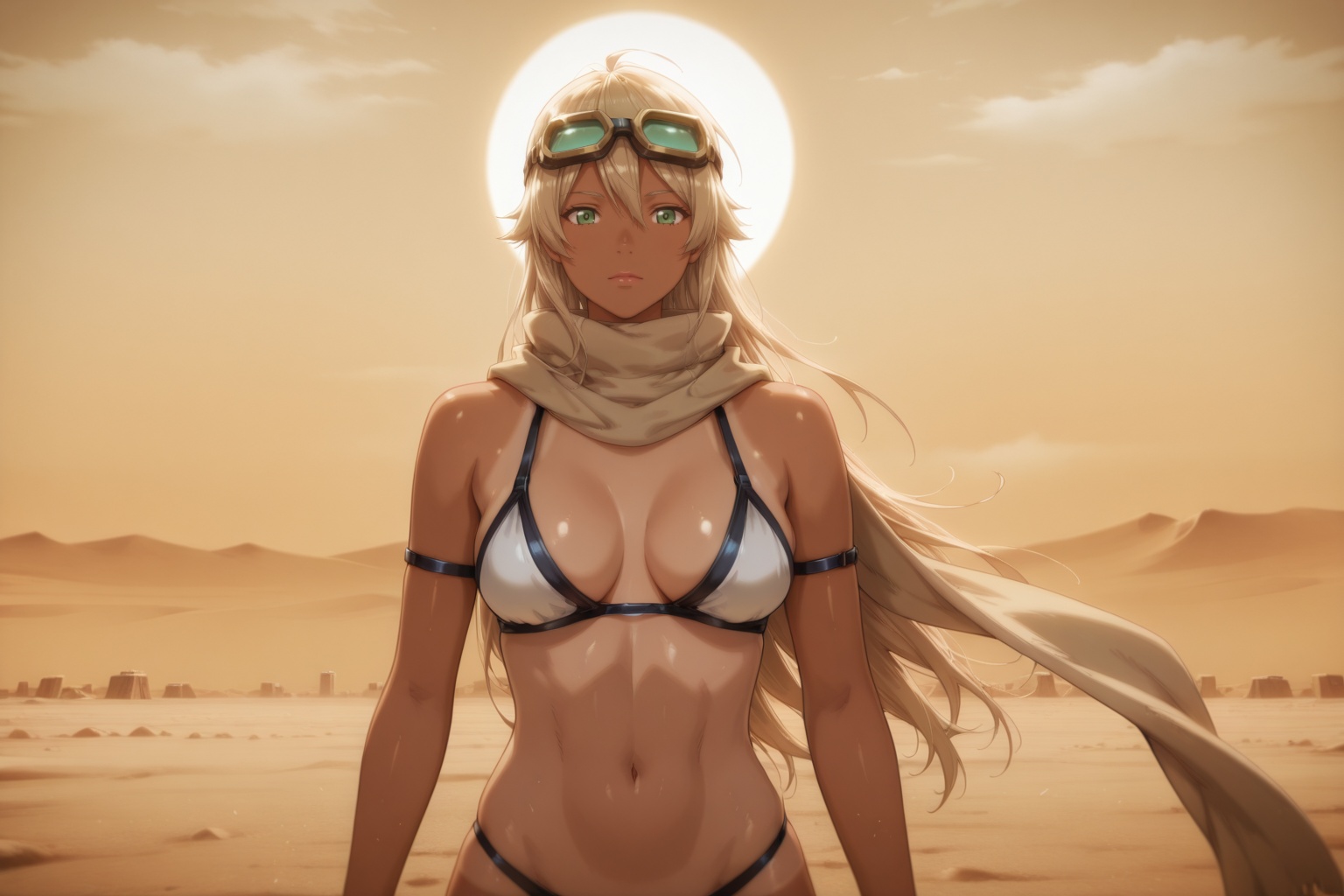 1 girl,  desert wanderer,  tan skin on Tensor.Art