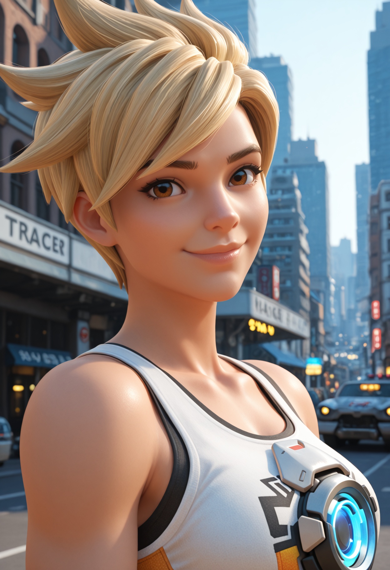 1girl,  solo,  tracer \(overwatch\) on Tensor.Art