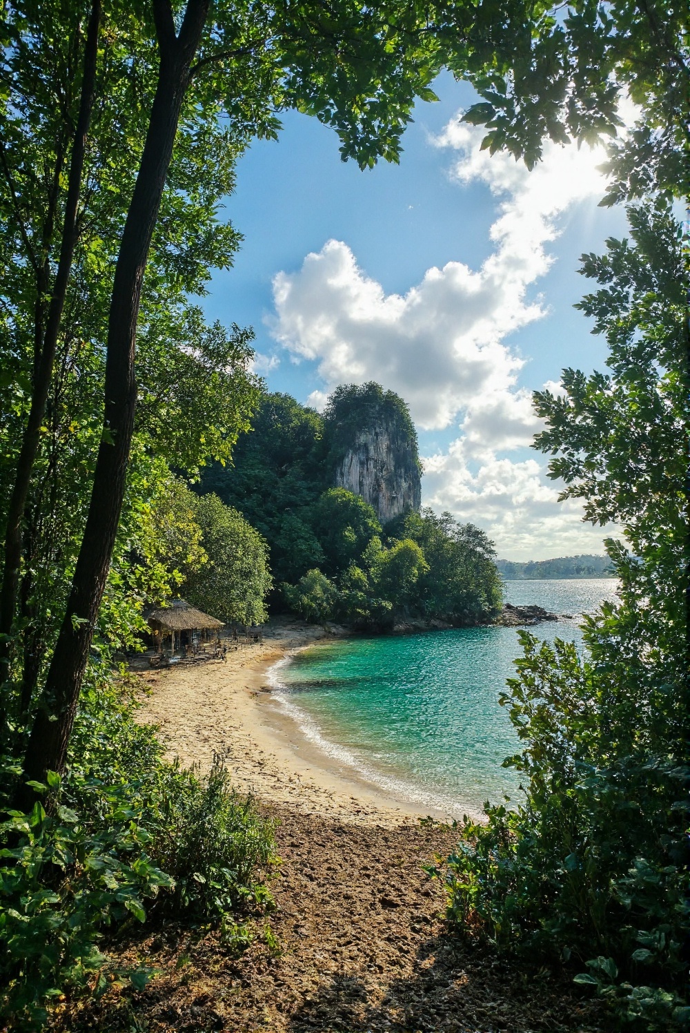 ultra-wide pov,  from ground view angle,  lush tropical archipelago on Tensor.Art