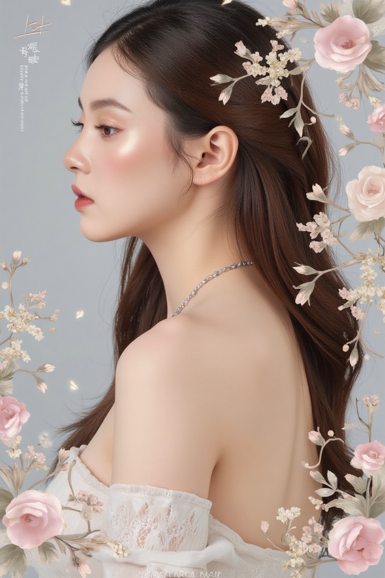 Digital art,  beautiful decorative painting,  profile portrait on Tensor.Art