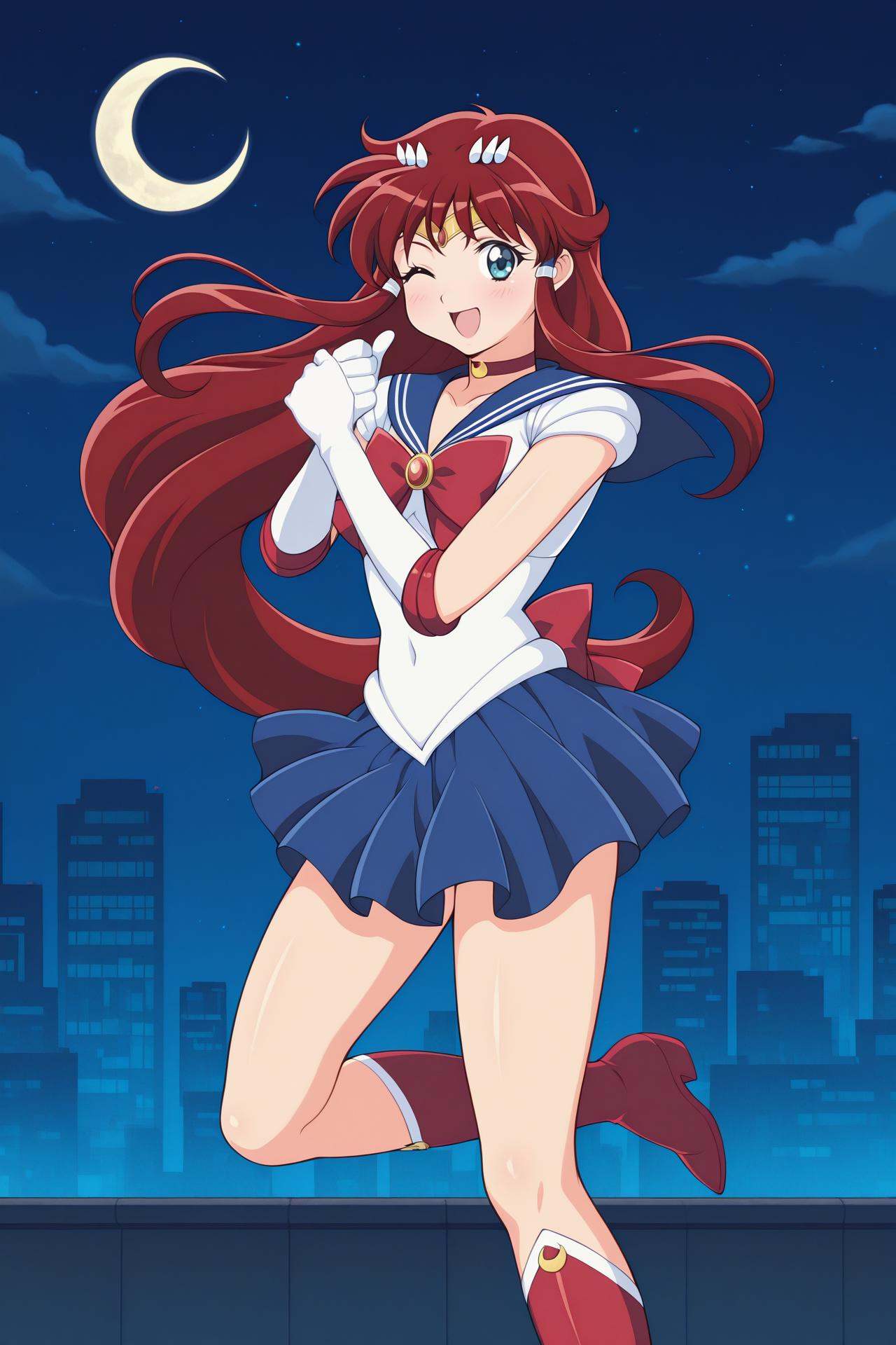 Dita_Liebely,  long red hair,  sidelocks on Tensor.Art