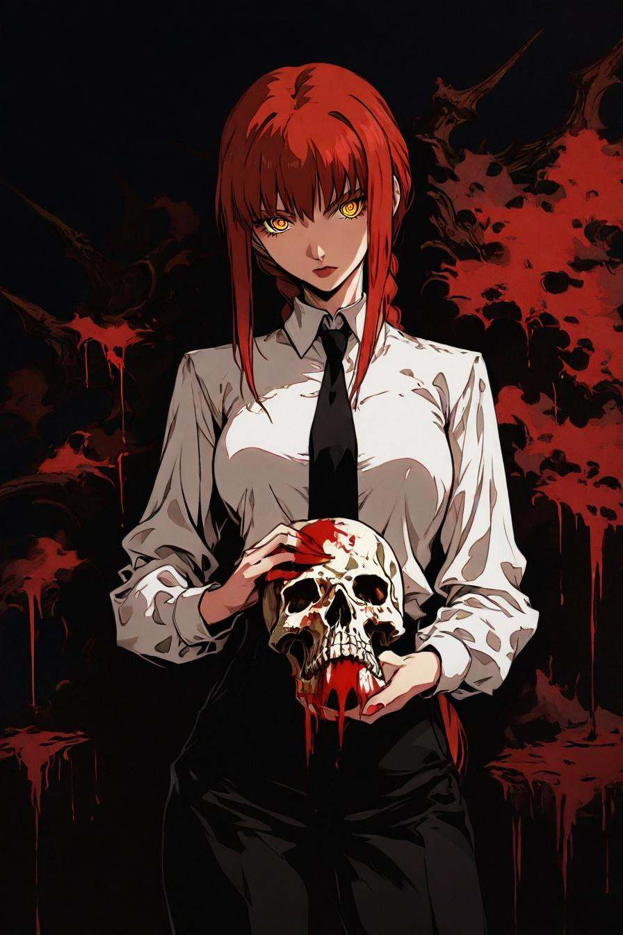 makima,  red hair,  long hair on Tensor.Art