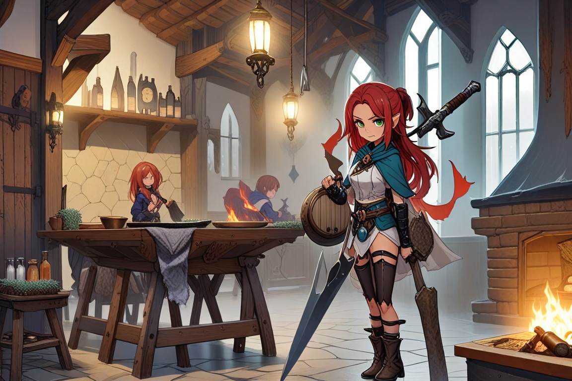Hyp3rAn1me,  1girl,  auburn hair on Tensor.Art