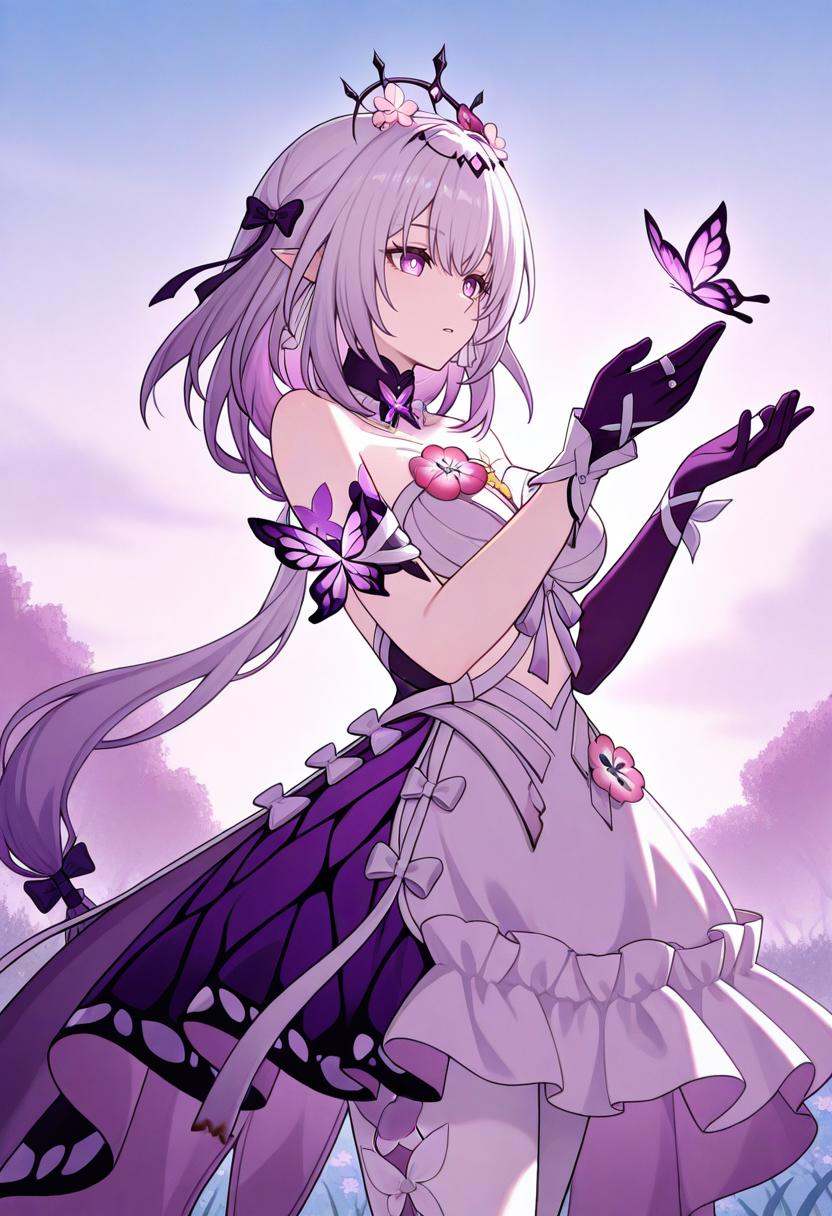 1girl,  castorice \(honkai: star rail\),  pointy ears on Tensor.Art