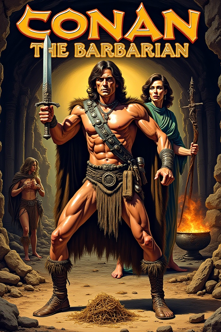 Prompt: A detailed masterpiece 1980s poster cover by Richard Amsel,  The art style is vintage,  featuring highly detailed...