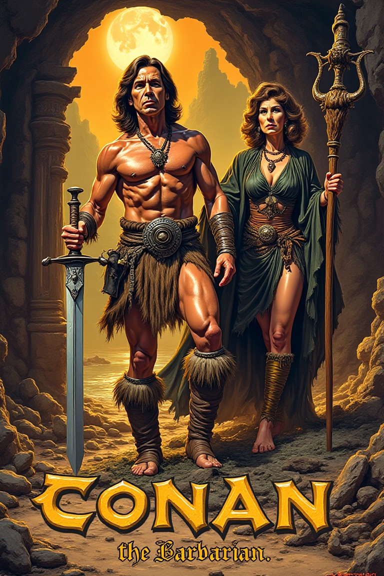 Prompt: A detailed masterpiece 1980s poster cover by Richard Amsel,  The art style is vintage,  featuring highly detailed...