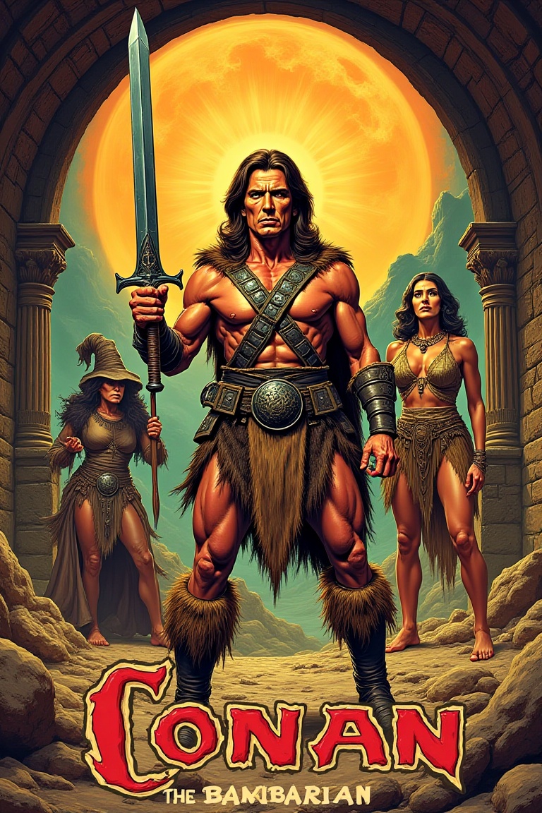Prompt: A detailed masterpiece 1980s poster cover by Richard Amsel,  The art style is vintage,  featuring highly detailed...