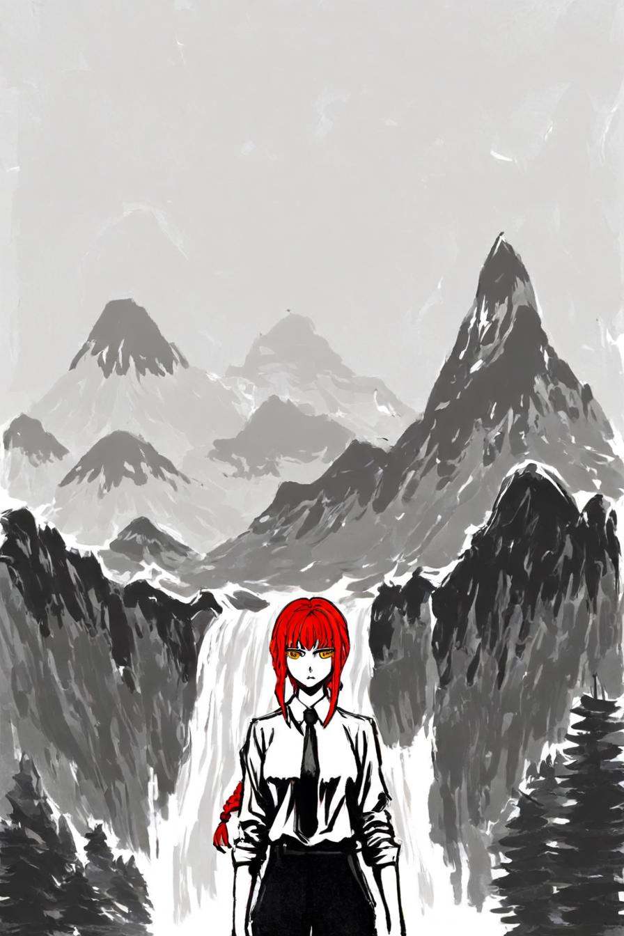 makima,  red hair,  yellow eyes on Tensor.Art