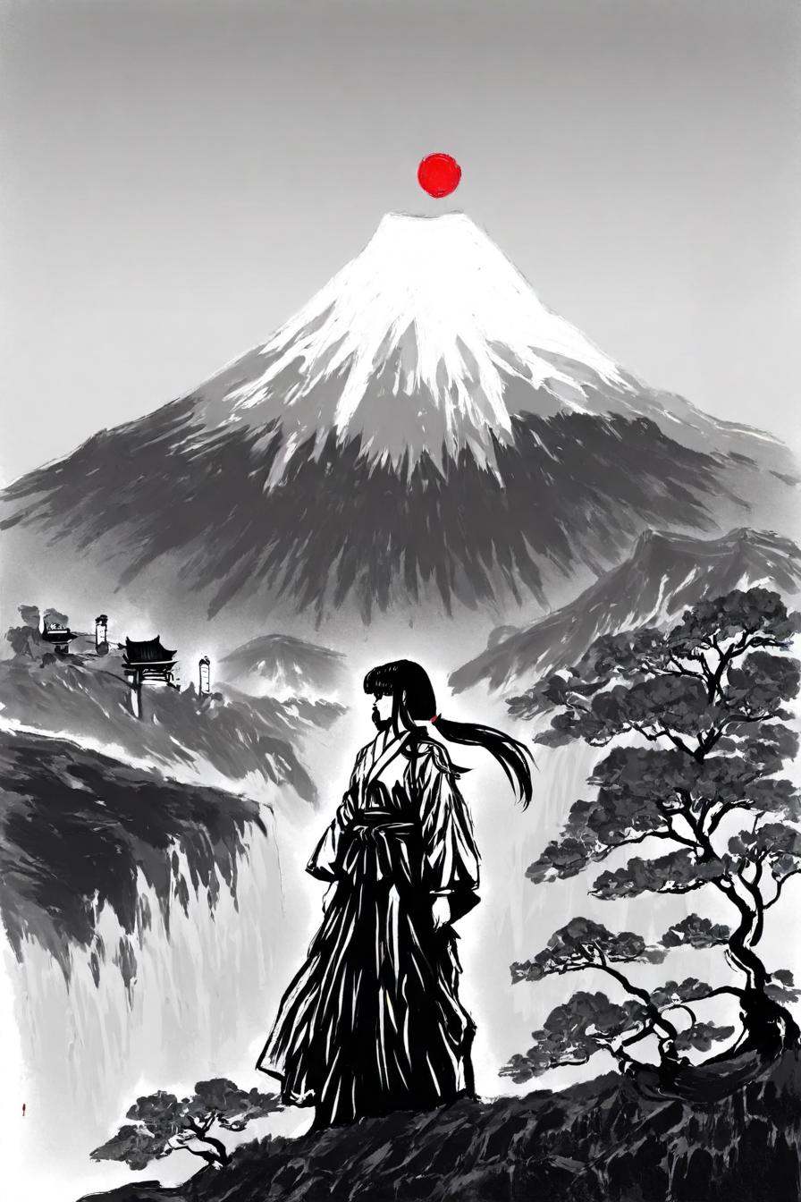 kikyo,  kikyou (inuyasha),  black hair on Tensor.Art