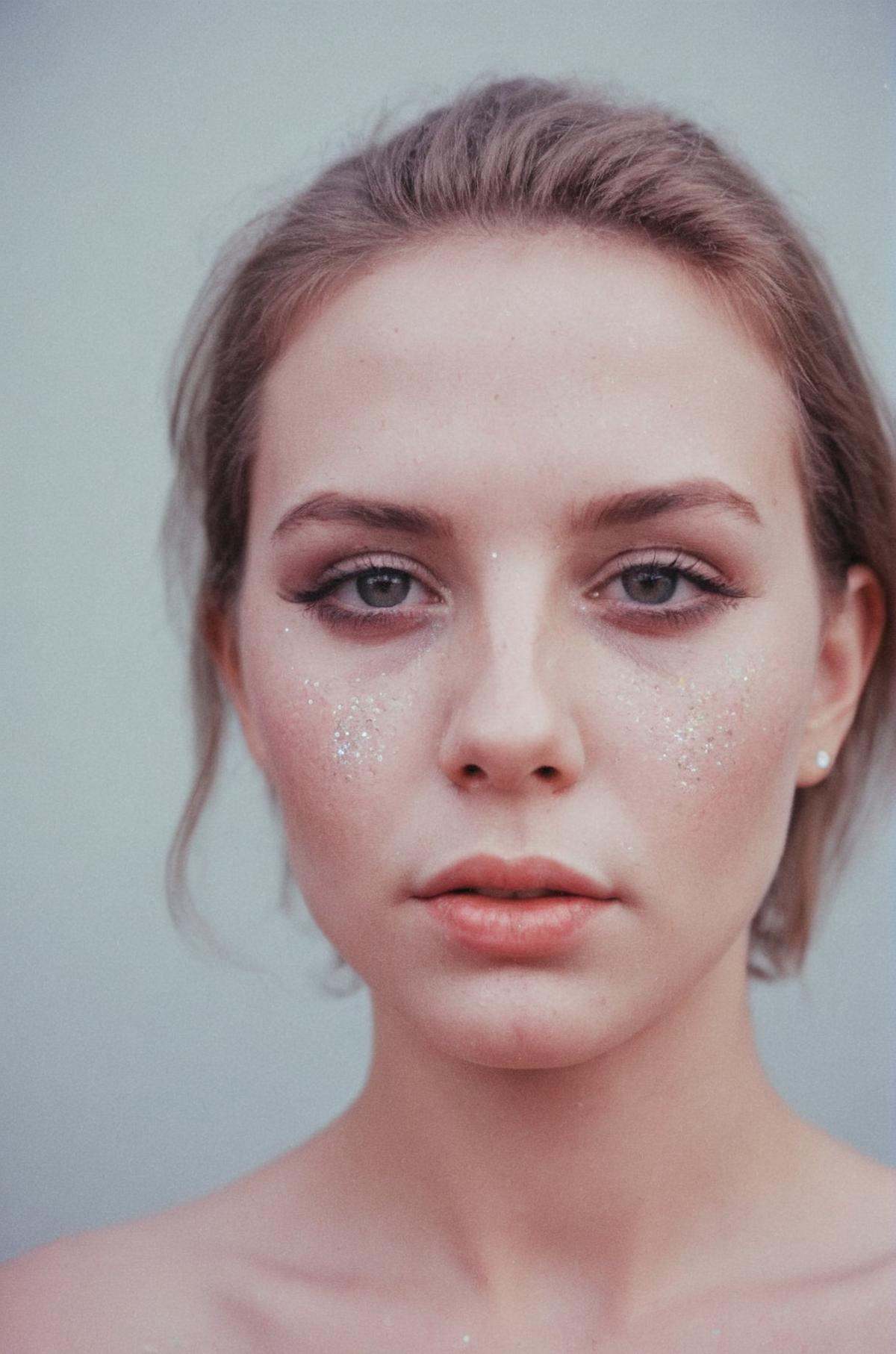 35mm,  female portrait,  glitter on Tensor.Art