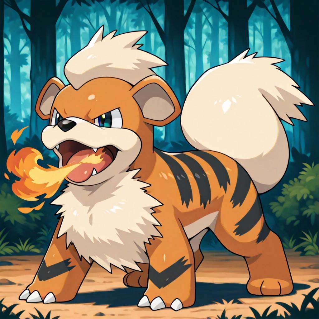 Growlithe,  solo,  pokemon (creature) on Tensor.Art