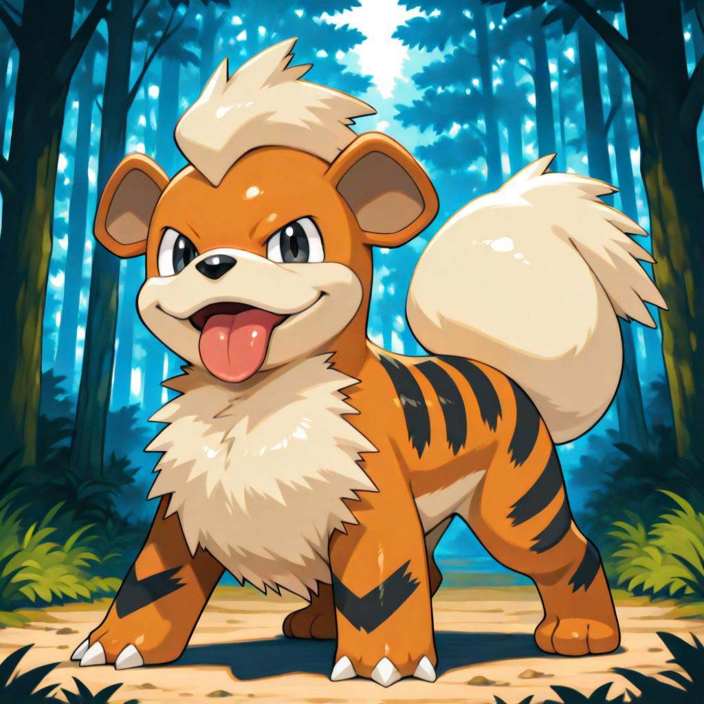 Growlithe,  solo,  pokemon (creature) on Tensor.Art