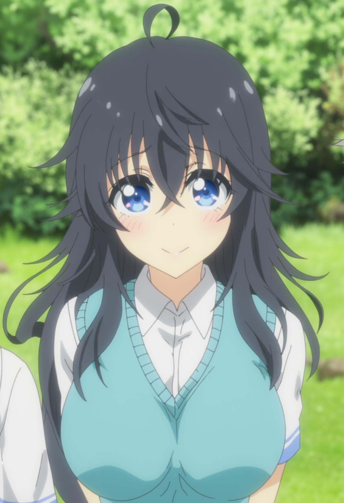 制服\(玉置亜子\),  blue school uniform \(ako tamaki\) ,  cinematic close up shot on Tensor.Art