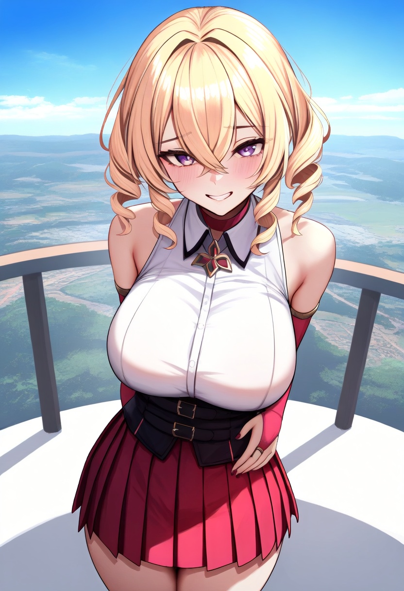 1girl,  grin,  blonde hair on Tensor.Art