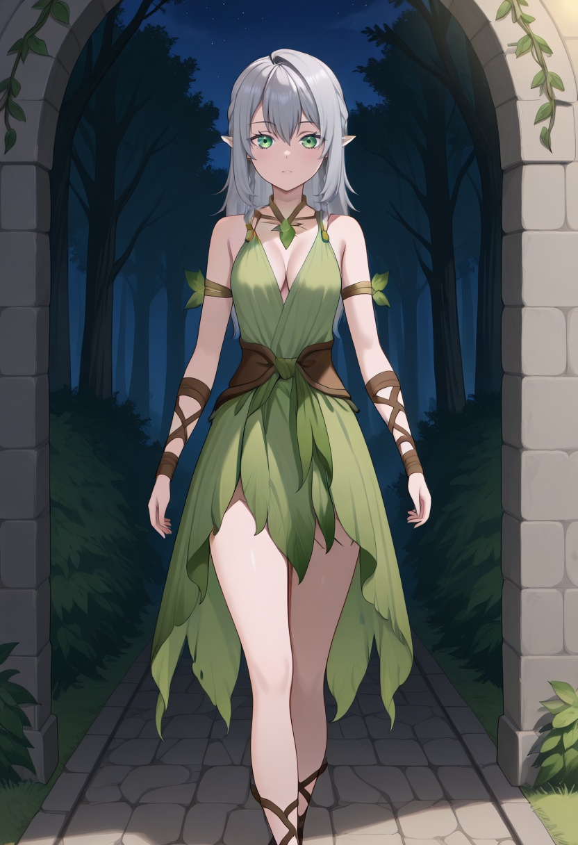 Young Tessia,  1girl,  gray hair on Tensor.Art