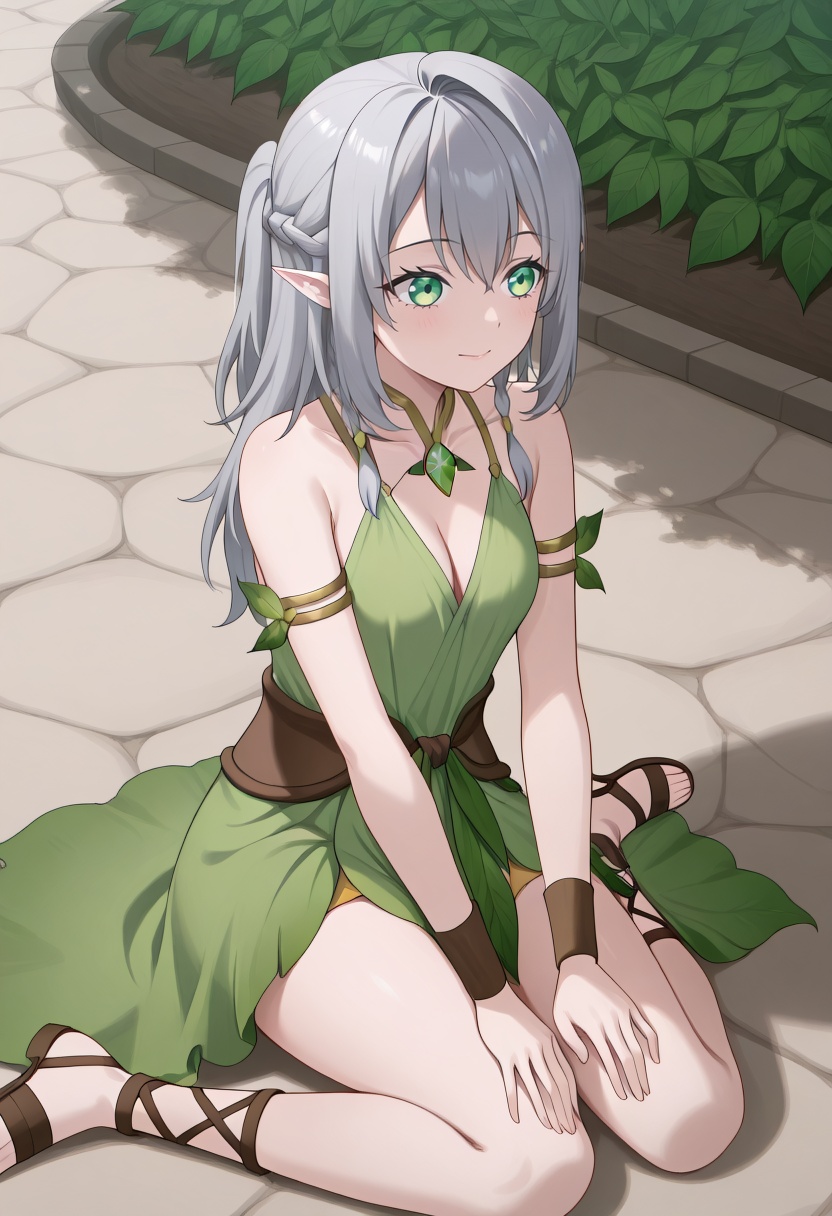 Young Tessia,  1girl,  gray hair on Tensor.Art