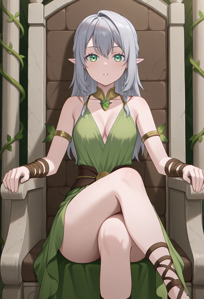 Young Tessia,  1girl,  gray hair on Tensor.Art
