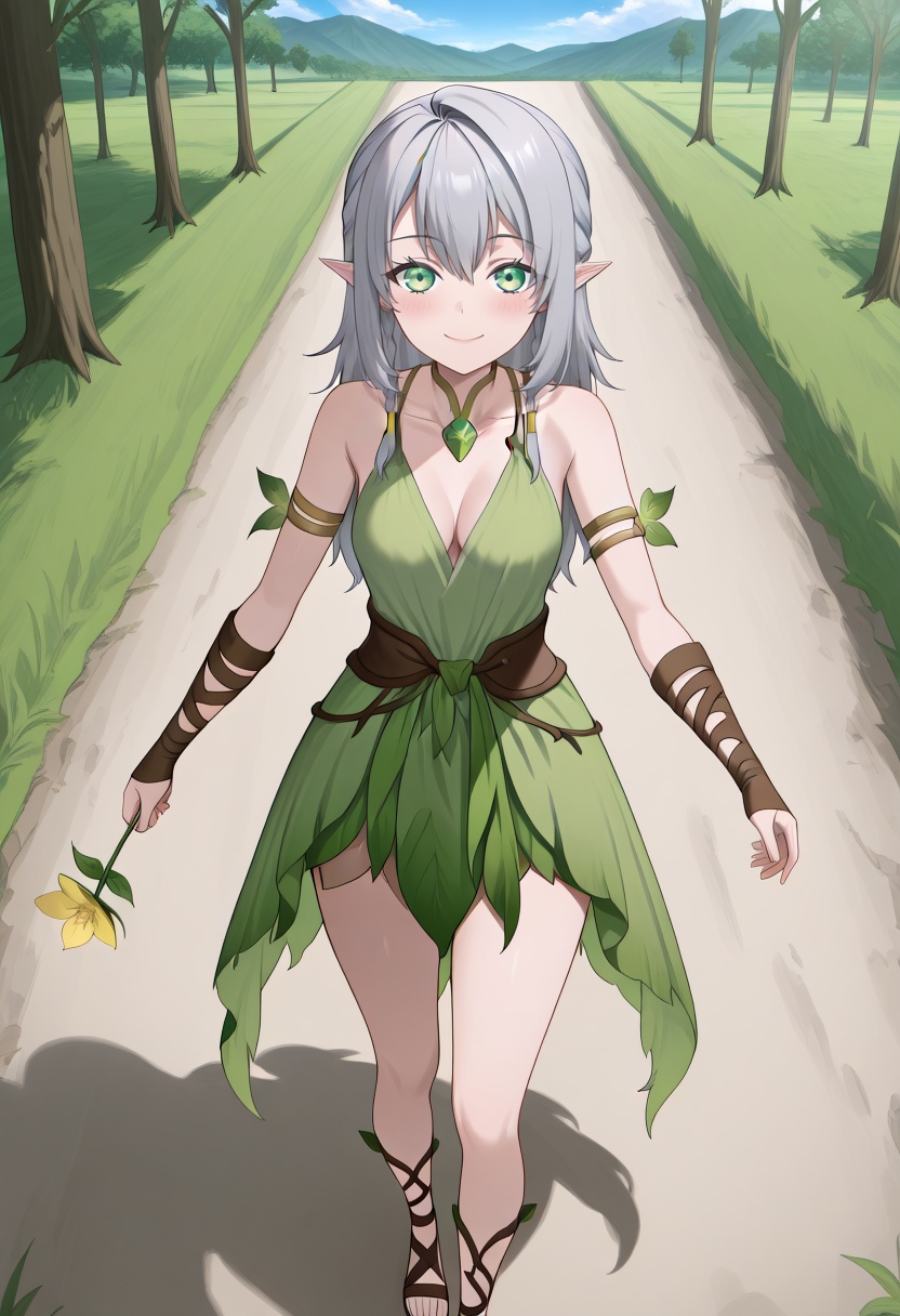 Young Tessia,  1girl,  gray hair on Tensor.Art