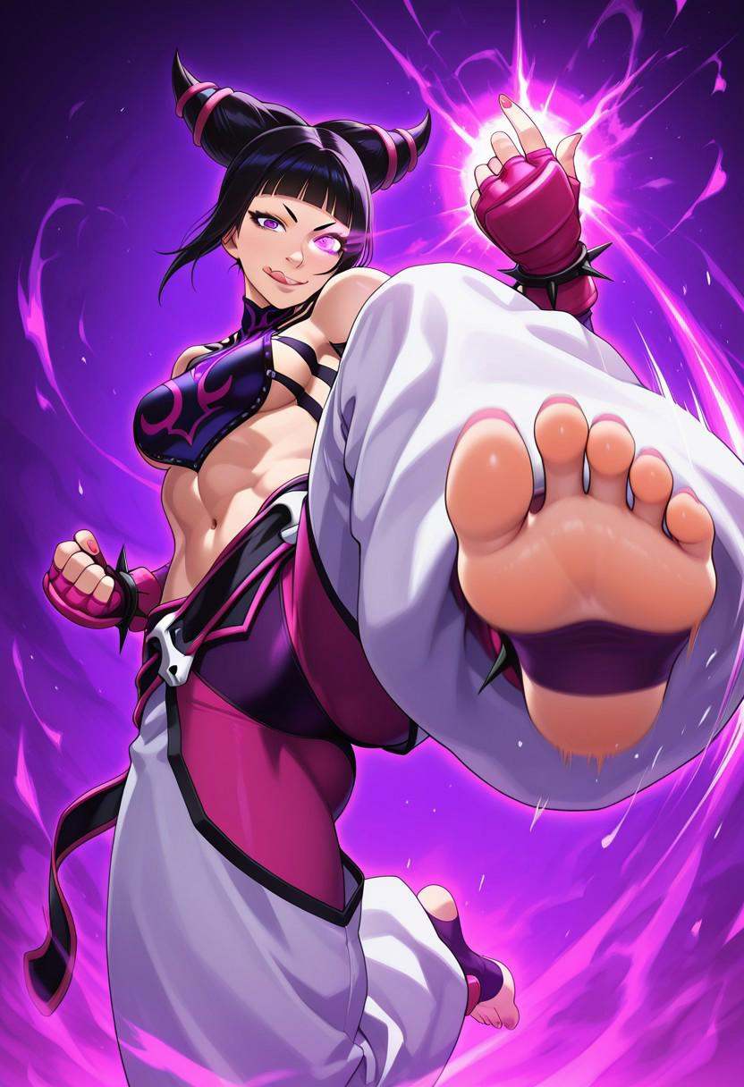 juri han,  (street fighter),  evil grin:1.9 on Tensor.Art