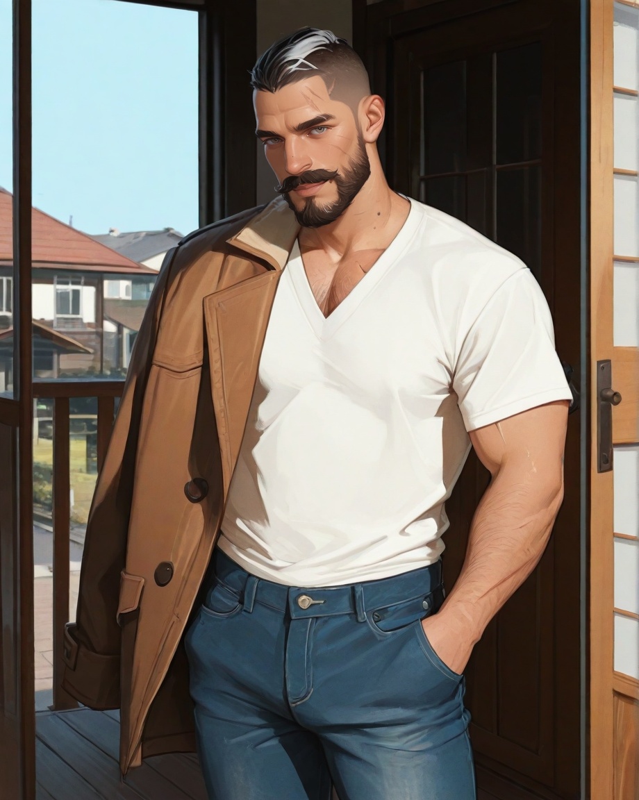 mature,  1boy,  bara on Tensor.Art