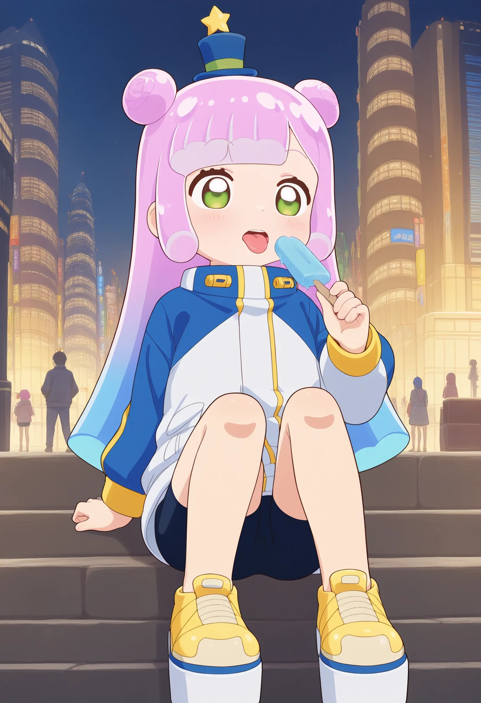 1girl,  puniru \(puniru wa kawaii slime\),  pink hair on Tensor.Art