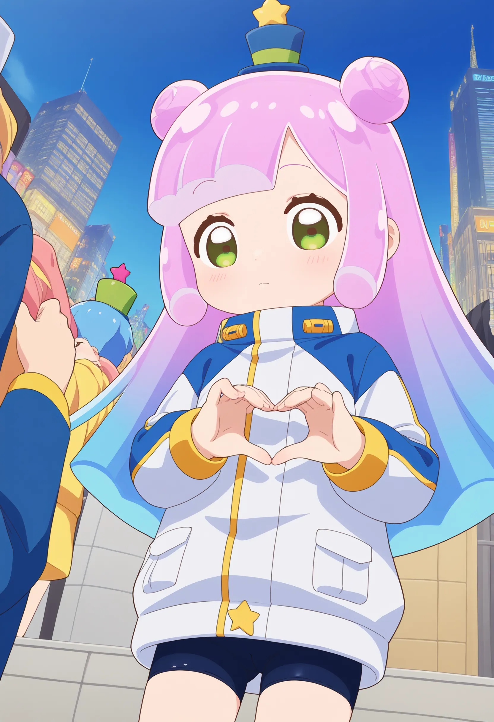 1girl,  puniru \(puniru wa kawaii slime\),  pink hair on Tensor.Art