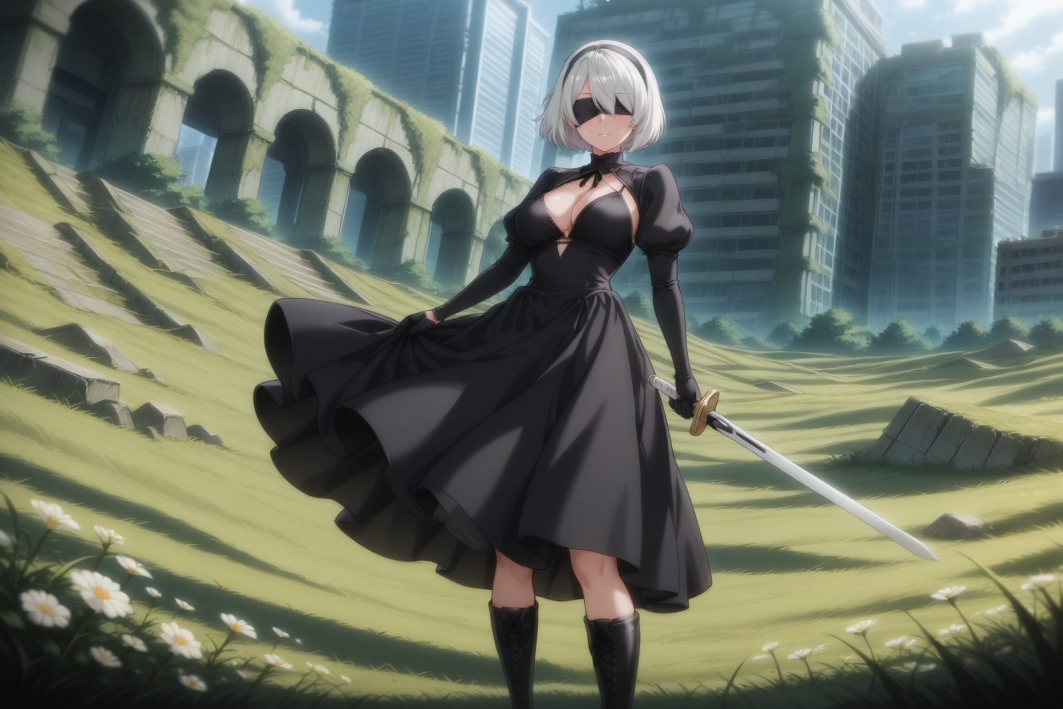 1girl,  2B,  masterpiece on Tensor.Art