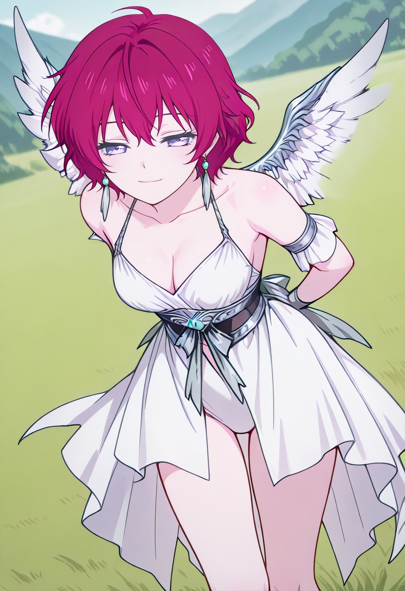 cha15v1,  white mini dress,  high leg on Tensor.Art
