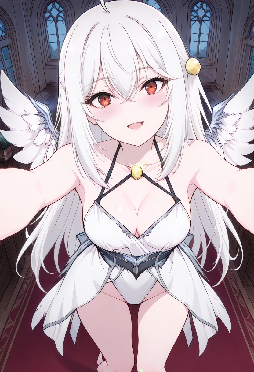 cha15v1,  white mini dress,  high leg on Tensor.Art