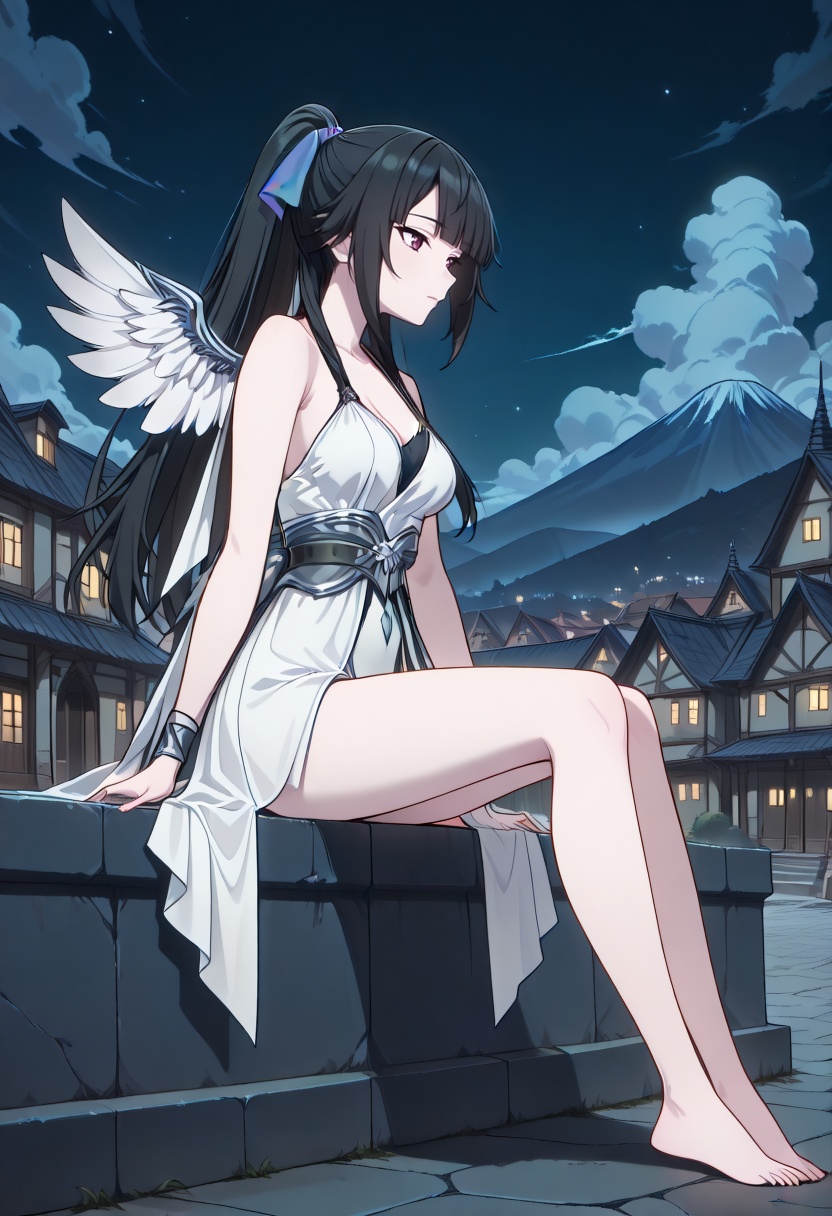 cha15v1,  white mini dress,  high leg on Tensor.Art