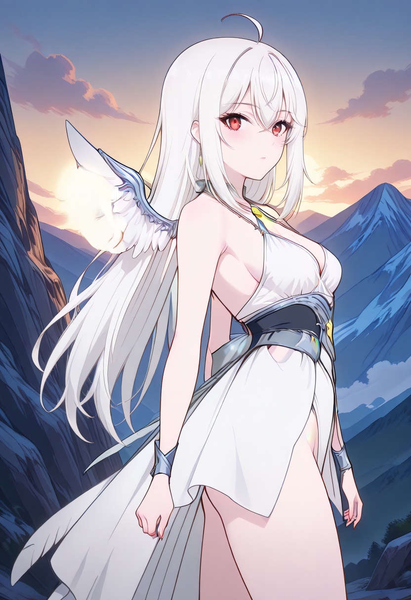 cha15v1,  white mini dress,  high leg on Tensor.Art