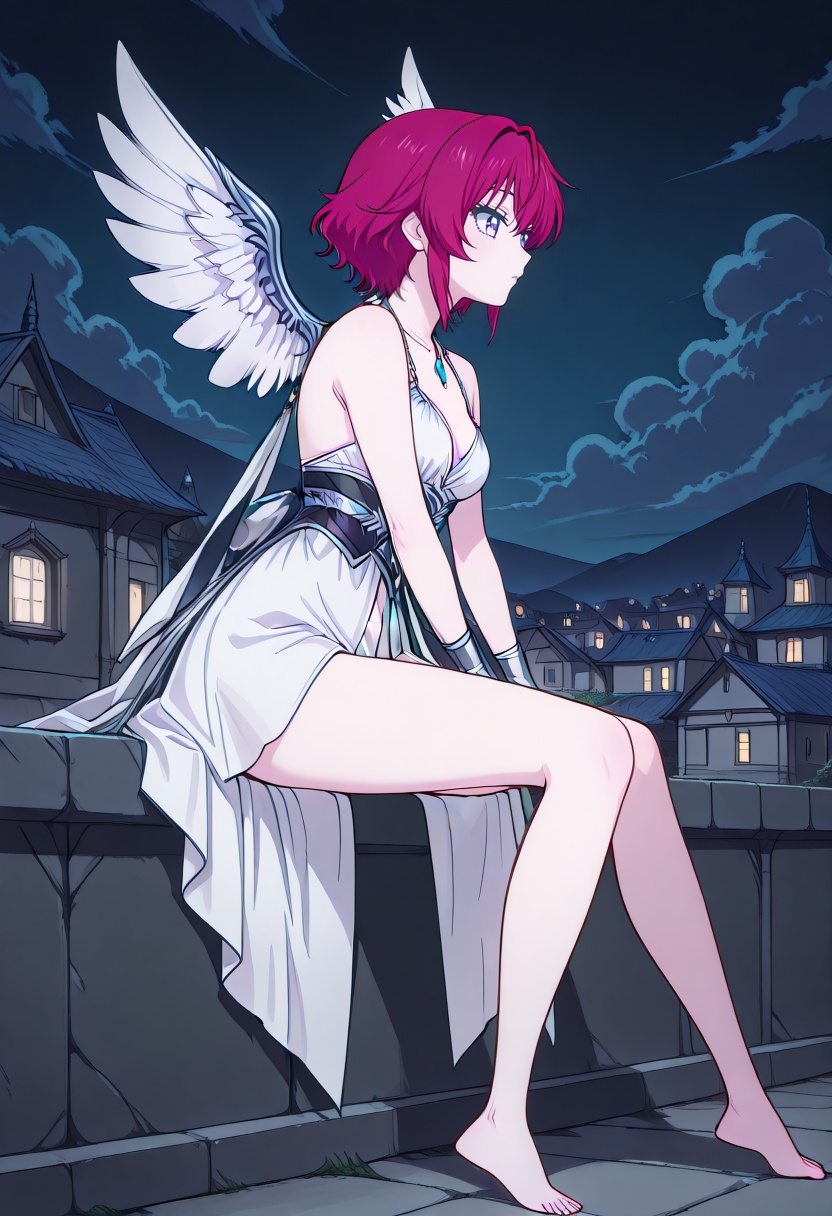 cha15v1,  white mini dress,  high leg on Tensor.Art