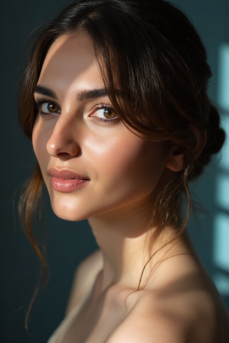 film portrait,  inspired by Peter Lindbergh,  featuring a gorgeous woman with soft on Tensor.Art