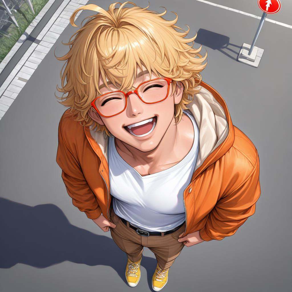 OC_Piyo,  from above,  happy on Tensor.Art