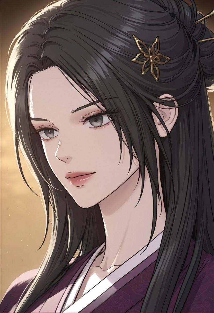 Yu Seol-Ha,  black hair,  hair ornament on Tensor.Art