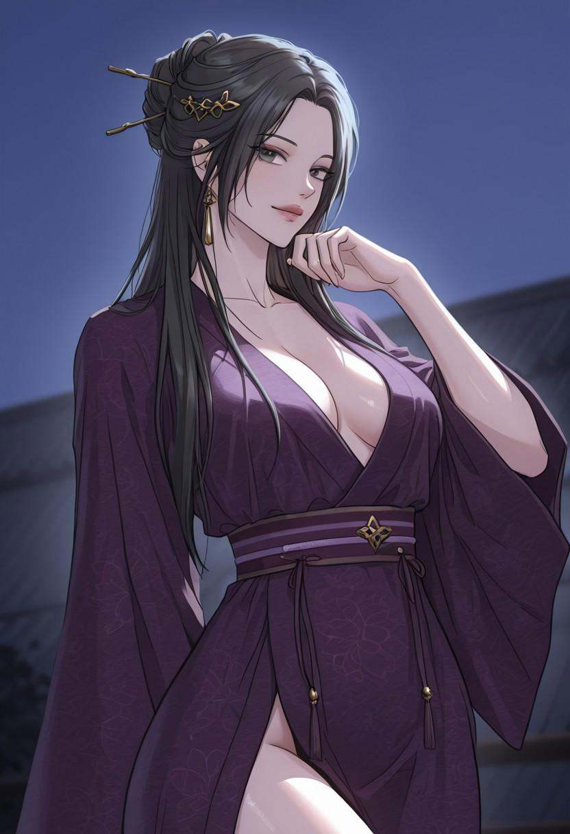 Yu Seol-Ha,  black hair,  hair ornament on Tensor.Art