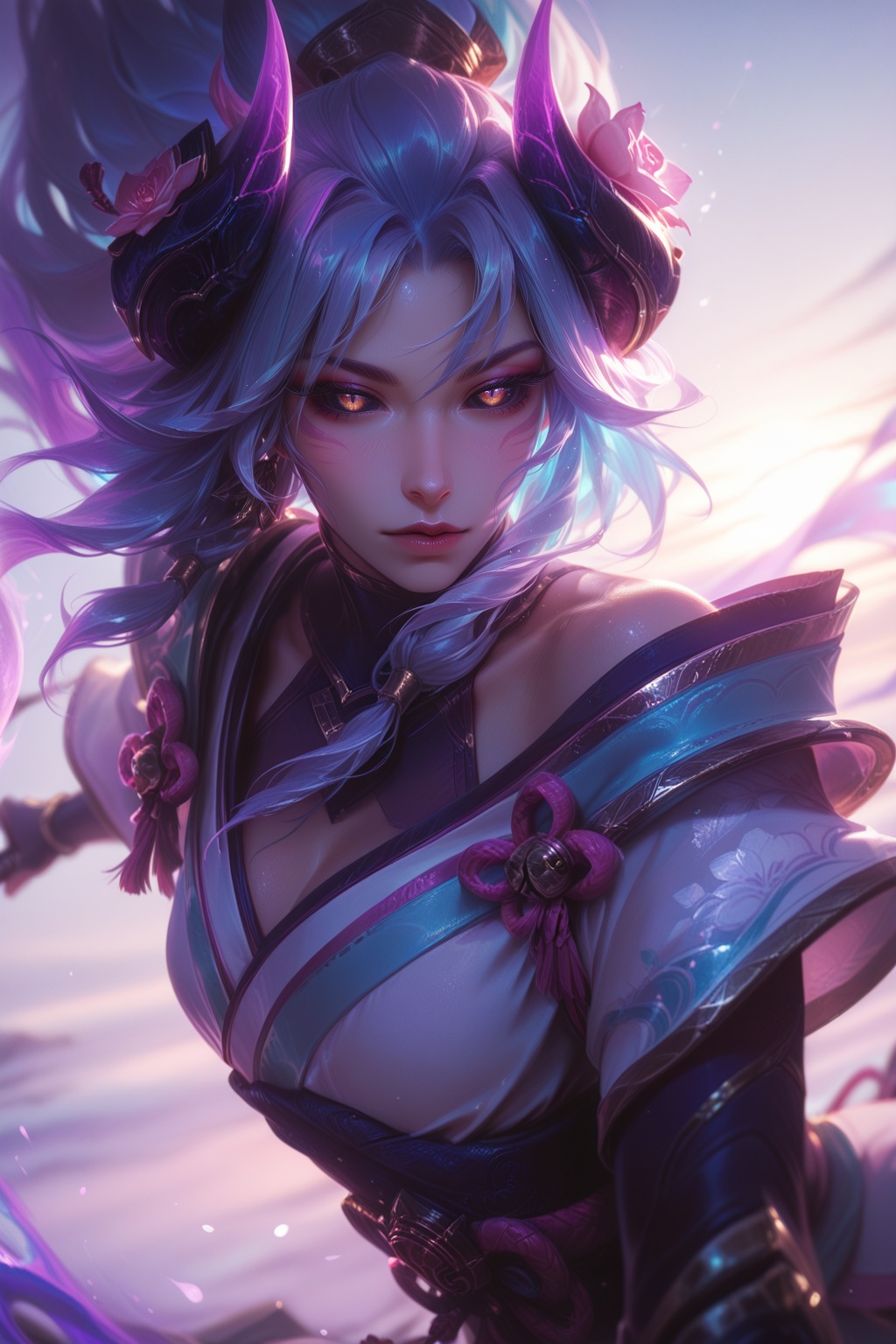 spirit blossom,  solo,  simple background on Tensor.Art