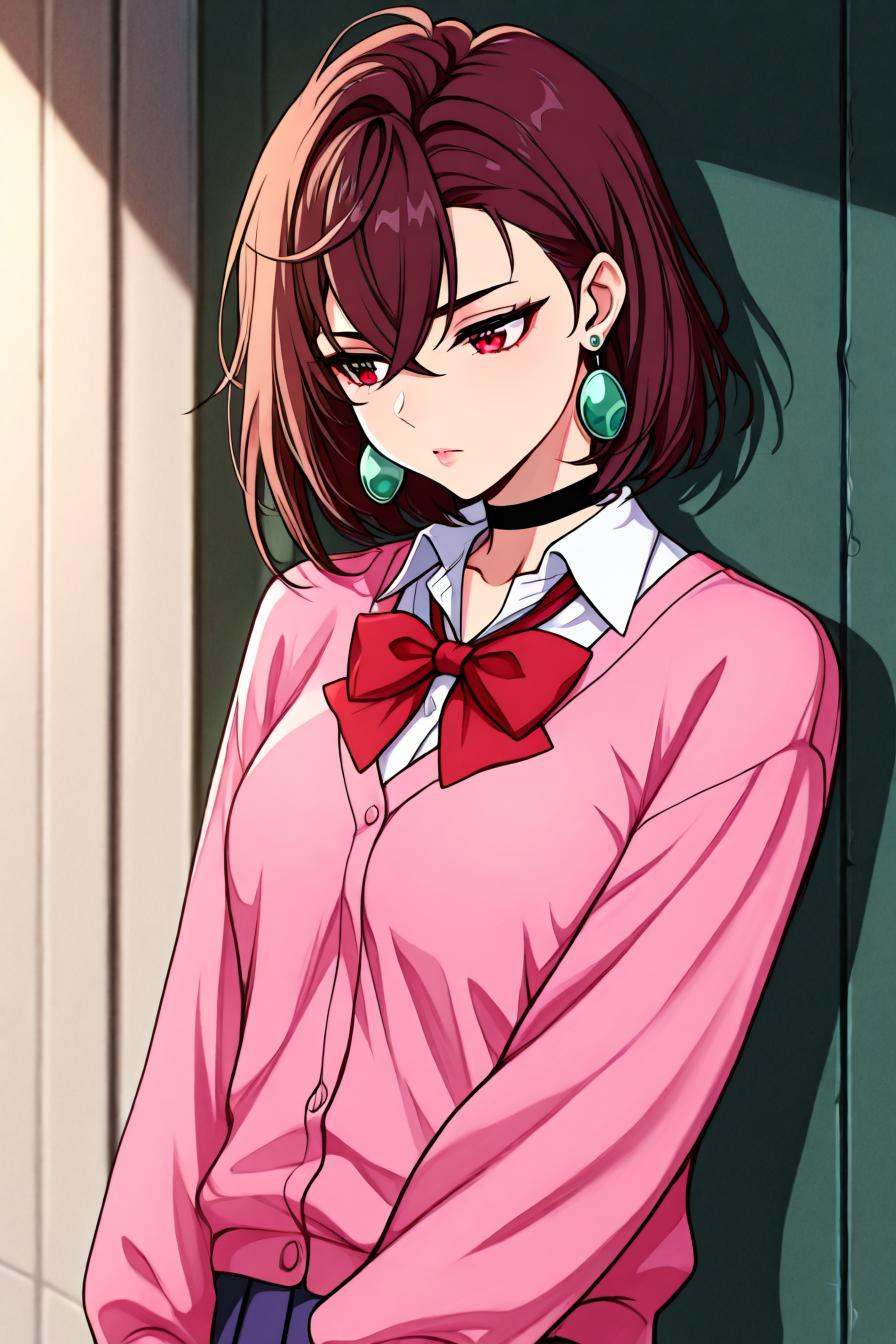 ayasemomo,  hair between eyes,  crossed bangs on Tensor.Art