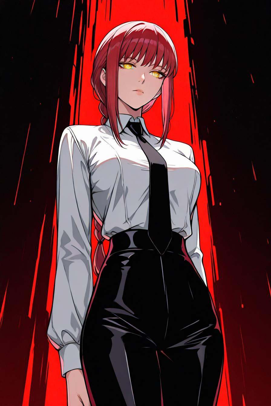 makima,  red hair,  long hair on Tensor.Art