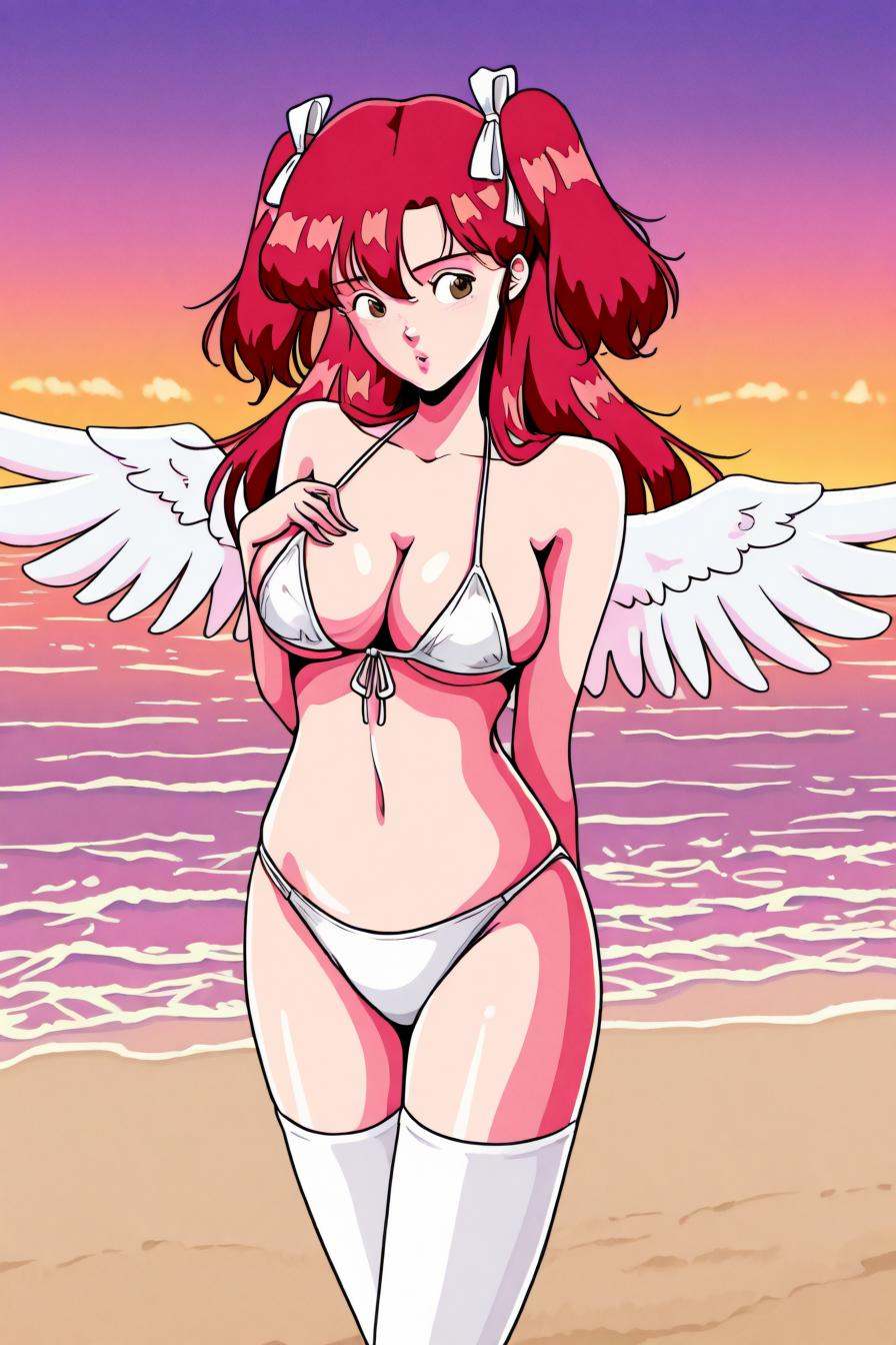 erika kuramoto,  twintails,  red hair on Tensor.Art