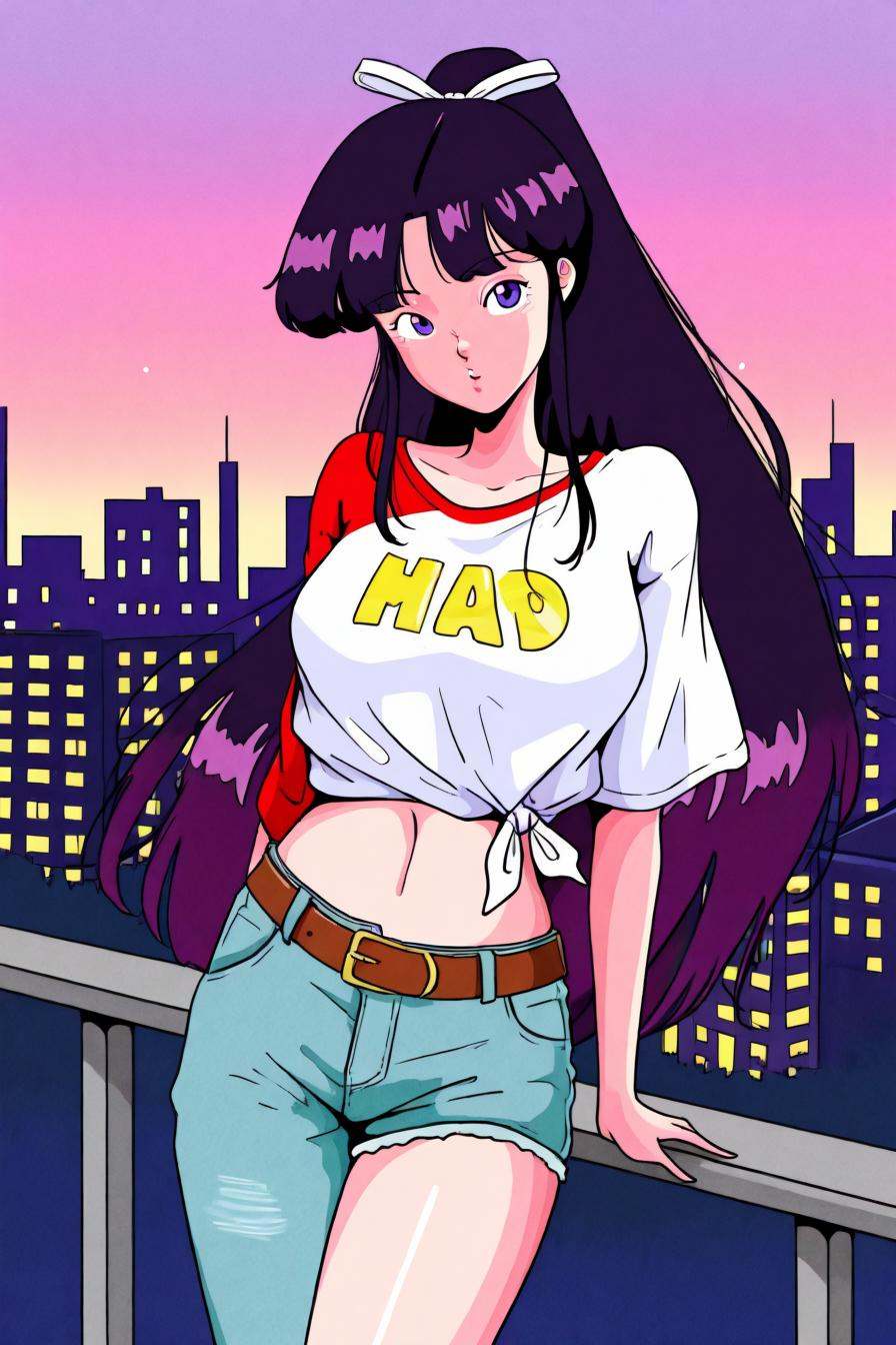 looking at the viewer,  asymmetrical clothes,  navel on Tensor.Art