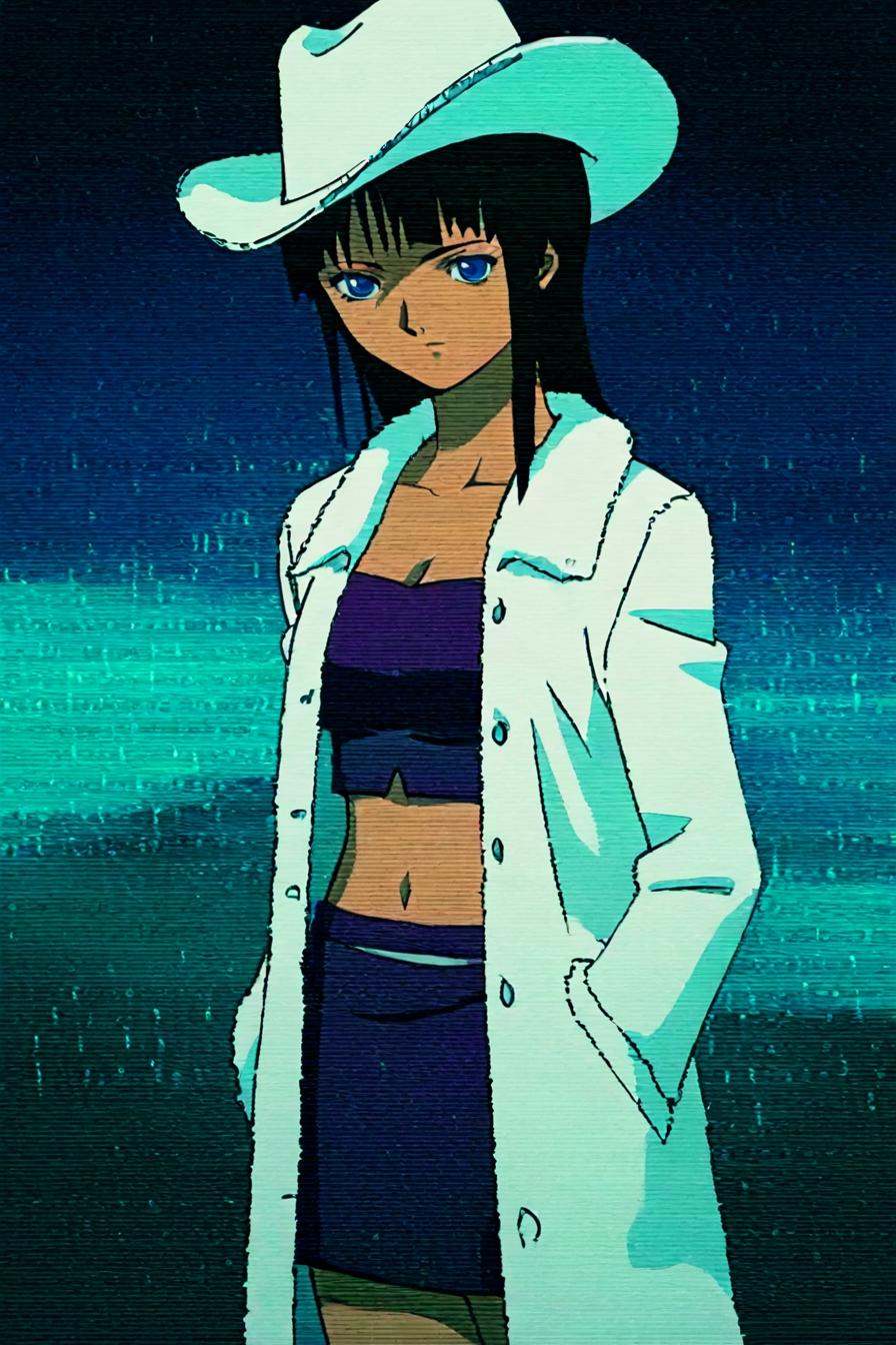 blue eyes,  black hair,  blunt bangs on Tensor.Art