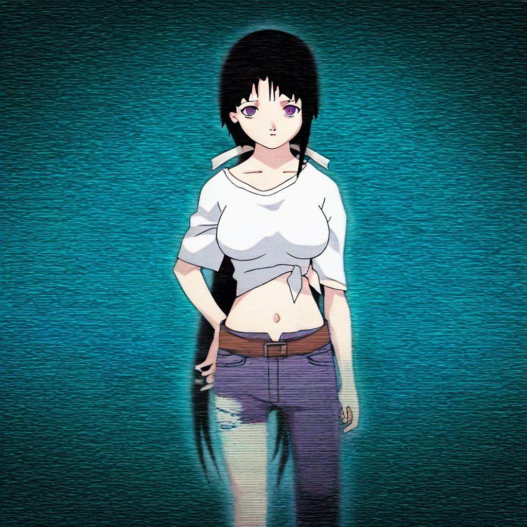 serial_experiment_lain_style,  scanlines,  1girl on Tensor.Art