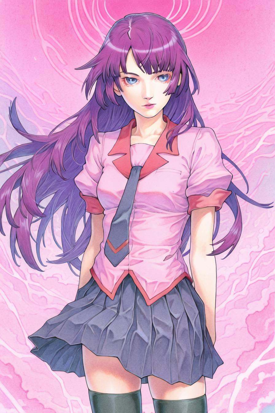 hitagi senjougahara,  bangs,  long hair on Tensor.Art