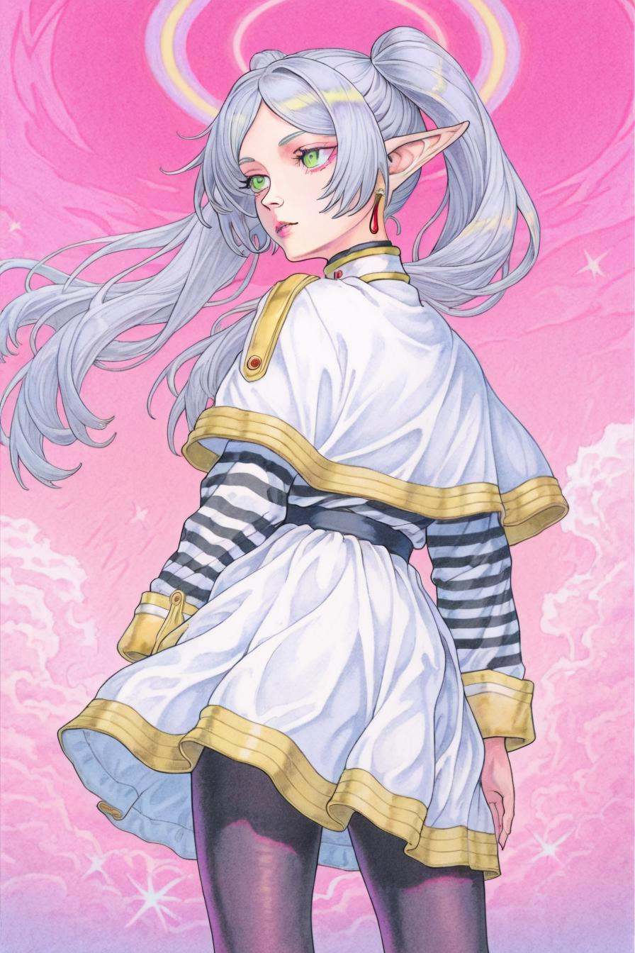long hair,  twintails,  green eyes on Tensor.Art