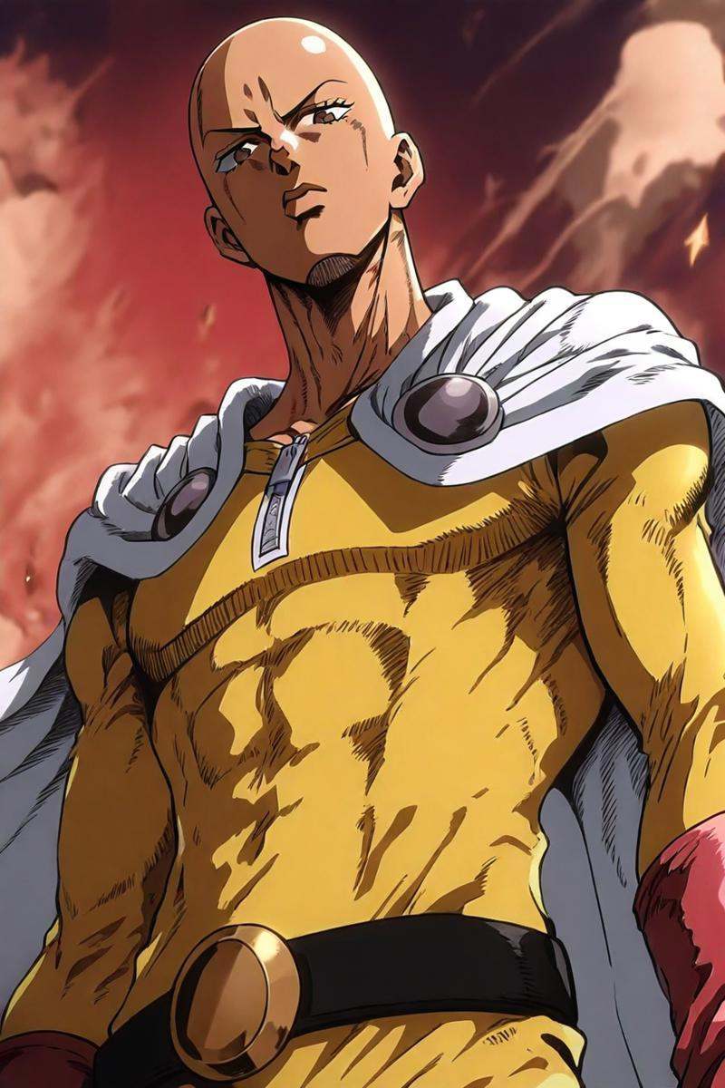 (saitama (one-punch man):0.8),  bald,  brown eyes on Tensor.Art