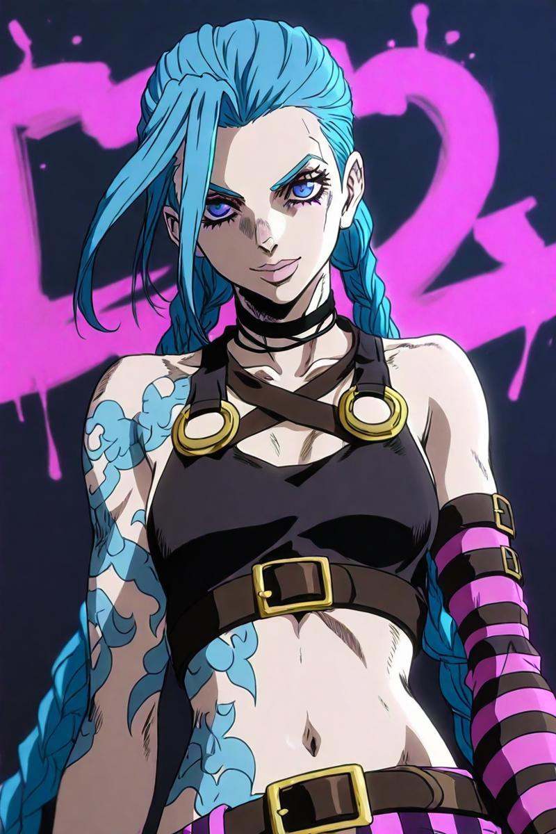 jinx,  blue hair,  pale skin on Tensor.Art